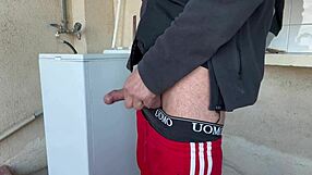 An accidental homemade encounter with the neighbour leads to cum in mouth blowjob in the laundry room