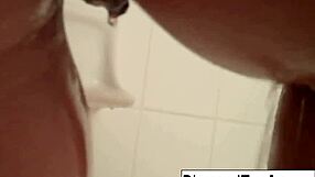 Diamond gets wet and wild in the shower