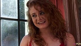 Lesbian couple kisses passionately then uses strapon for dirty muff diving and fingering