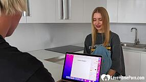 a blonde eager to suck cock in pov