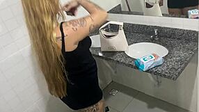 novinha masturbates in school bathroom during graduation party - hidden camera
