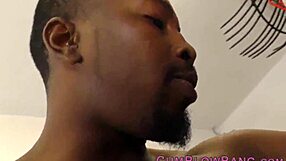 Horny slut blowbangs black dicks intensely