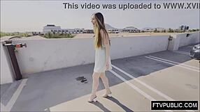 girl does anal solo in public