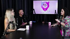 Marina Karam fucks in Bora Cast with Bruna Carlos in sheer red lingerie!