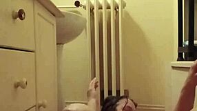 European milf housewife bound in chains endures spanking and dildo play. She orgasms in outdoor public humiliation pov