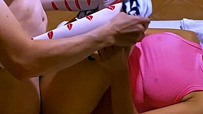 married neighbor fucks single neighbor in his room while spouses away