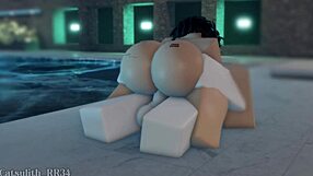 shy girl in pool turns rough with follower