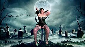 Granny Carmens solo vibrator & nipple sucking cum!