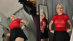 Skrita kamera vohuni punco brez hlačk v preizkusilnici