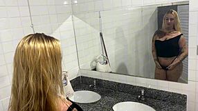 novinha masturbates in school bathroom during graduation party - hidden camera