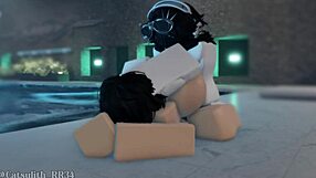 shy girl in pool turns rough with follower