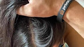 Nerd Brunette With Big Natural Tits Gives Deep Blowjob To Wellington Prado's Big Cock From Behind In Shorts And Jeans