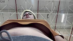 Hidden camera catches woman masturbating wet pussy in supermarket