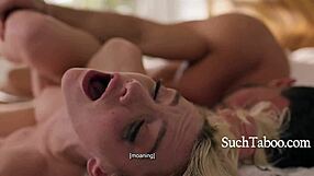 Blonde wife begs for pregnancy through cheating taboo fucking with shaved pussy and cum