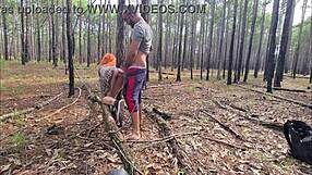 I, a hot redhead, do exhibitionism on the trail that ends in outdoor sex full on red.