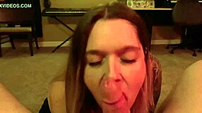 Wife Slut Delivers Amateur Blowjob Leading to Cum Eruption on Monday Night