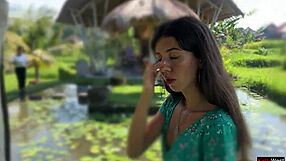 I sneak a public cumshot on my face while eating pasta in the cafe.