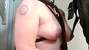 Amateur bondage session with ordered actions and homemade elements