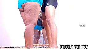 admiring her thick soft ebony body turns into a quick fuck