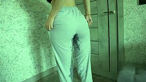 Free petite 18+ teen desperation pee - is she horny and wet?