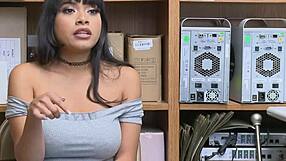 Hot And Sexy Latina Teen 18+ Petite Babe Gets Caught In Blowjob Scene With Pornstar