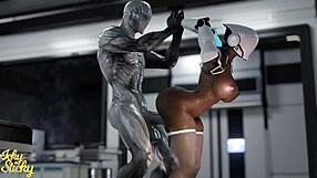 Huge ass female robot plowed by hung alien