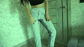 Free petite 18+ teen desperation pee - is she horny and wet?