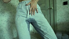 Free petite 18+ teen desperation pee - is she horny and wet?