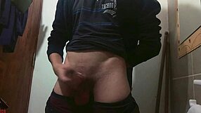 a comfy cock-play in the bathroom