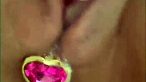 hot woman masturbating with plug in ass enjoying hot morning