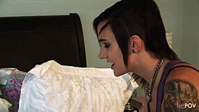 Stealing clothes sparks rough lesbian scissoring