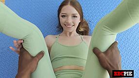 Ginger's petite redhead body craves thick black cock in every position.