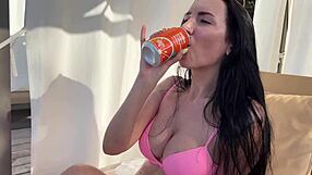 Fucked Black-Haired Stranger on Vacation Cum in Mouth