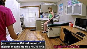 Daisy Bean undergoes required humiliating gyno exam for new students at Tampa University by doctor