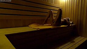 Teen Girl Masturbates in Sauna at Night Sports Club