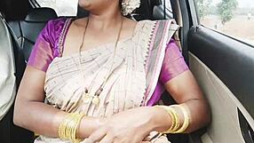 I drove with my Indian aunty in saree, her big boobs tempting me for fucking with dirty talks