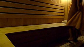 Teen Girl Masturbates in Sauna at Night Sports Club