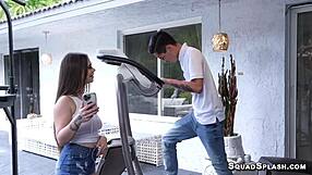 Josie Tucker, busty teen, sucking big cock hard