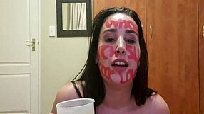 Self punish pissing slapping gagging with dirty talking