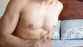 playing with my foreskin jerking off and cumming