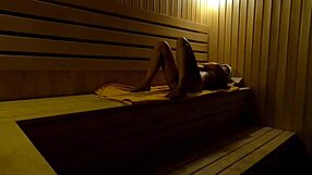Teen Girl Masturbates in Sauna at Night Sports Club