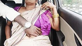 I drove with my Indian aunty in saree, her big boobs tempting me for fucking with dirty talks
