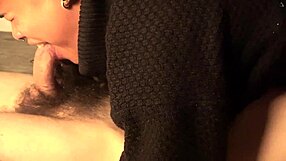 Extreme deepthroat gagging finishes in mouth after hard fast handjob on hairy veiny cock