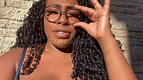 Young black babe masturbating creamy pussy at home joi