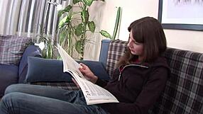 Sexy lesbos break out the strap on to please each other, fingering and gaping assholes