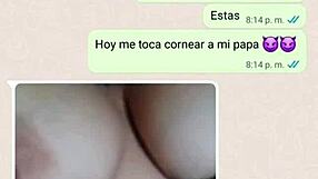 My stepmom gets hot over chat and flashes her big tits outdoors.