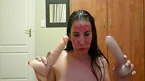 Self punish pissing slapping gagging with dirty talking