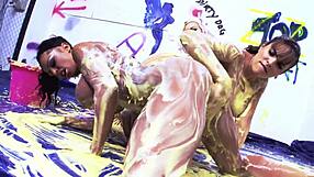 sapphic threesome party with valery summer and kerry louise are milfs who tongue pussy