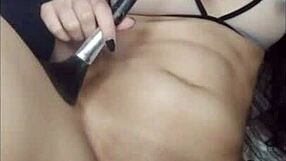 Submissive brunette slut gets trained and creampied