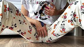 Skinny Teen In Pajamas Teases Small Tits With Masturbation And Squirting